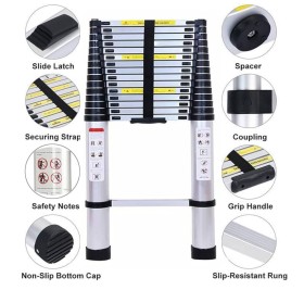 سلم تلسكوبي قابل للتعديل وخفيف الوزن