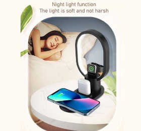 شاحن لاسلكي 4 في 1 مع مصباح